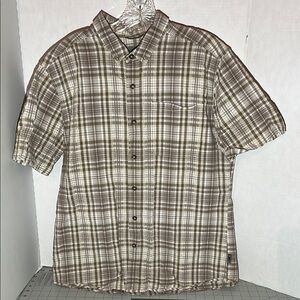 Royal Robbins Brown and White Casual Button Down Shirt